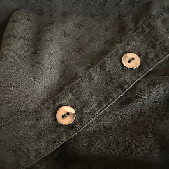 Vintage Eileen Fisher Silk V-neck Vest 80s Button Front Women Size 2 Soft Black - Picture 6 of 8